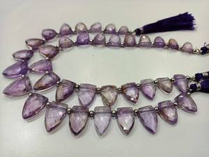 Perles de Briolette en Amétrine Naturelle, forme de couteau en pointe d'arbalète, 12 à 18 mm, vendues par brin de 9 pouces de long - Product Image 1