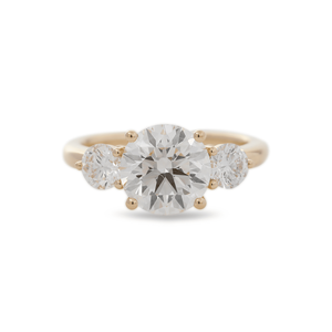 Best Seller Solid <b>Gold</b> 2.5ct Lab Grown Diamond Bridal <b>Set</b> Round Cut Three Stone Engagement <b>Ring</b> with Double <b>Ring</b> Enha - Product Image 3