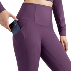 Conjunto Deportivo para Mujer, Top Corto de Manga Larga, Leggings de Cintura Alta, Ropa Deportiva para Yoga, Gimnasio, Fitness, Venta al Por Mayor - Product Image 6