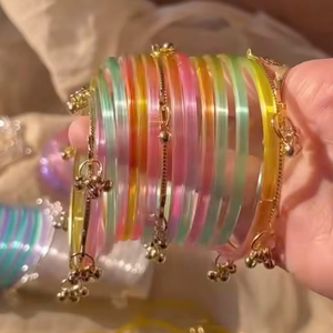 MN EXPORTS Brazaletes de Cristal de Moda/Brazalete de Gel para Mujeres y Niñas con Talla Personalizable, Modelo/Estilo Ángel, Color Personalizado Pulido - Product Image 1