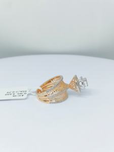 Elegantes anillos de diamantes de cóctel de oro rosa para mujer Diseño elegante de moda - Product Image 2
