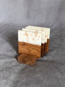 Ensemble de sous-verres en marbre et bois de luxe par NEHA ENTERPRISES, sous-verres décoratifs faits à la main pour bar et cuisine - Product Image 6