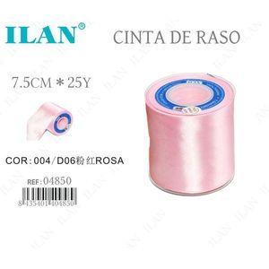 ริบบิ้นผ้าซาตินอิลัน 7.5 ซม. x 25 หลา สีชมพูโรซ่า สำหรับงานประดิษฐ์และตกแต่ง - Product Image 1
