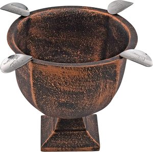 Vintage Iron Round Cigar <b>Ashtray</b> with 4 Cigar Rests Decorative Tabletop Pedestal Bar Lounge Hotel Home Outdoor Use - Product Image 1