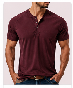 Camiseta de Punto para Hombre, Cuello en V, Color Gris Oscuro, Manga Corta, Transpirable, de Secado Rápido, Estilo Safari, Corte Regular, Largo Regular - Product Image 4