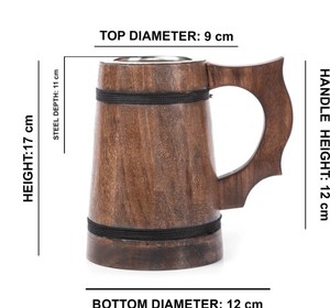 Tasse en céramique en bois de qualité supérieure, tasse multifonctionnelle pour servir du café, du thé, du lait, de la bière, directement d'Inde - Product Image 5