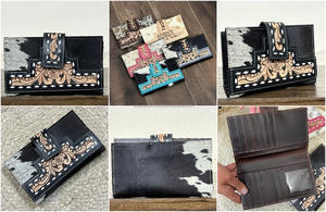 Cartera de Cuero Hecha a Mano de Alta Capacidad, Nueva Moda, Cartera de Viaje Bifold de Cuero Vacuno Genuino para Mujer - Product Image 3