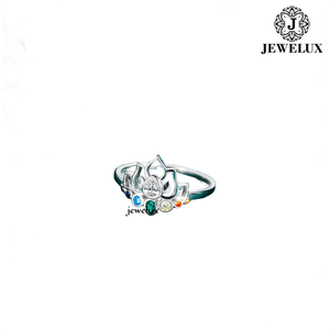 JEWELUX แหวนเงิน 925 รูปดอกไม้สำหรับผู้หญิง ประดับเพชรและพลอย ดีไซน์โรแมนติก สวมใส่ได้ทุกวัน - Product Image 3