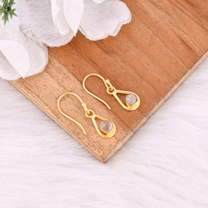 Boucles d'oreilles pendantes en laiton plaqué or, cadeau tendance pour femmes - Product Image 2