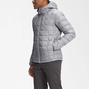 Chaqueta Acolchada con Capucha para Hombre, Ligera, Resistente al Viento, de Color Sólido, Informal, para Invierno, Corte Regular, Cierre de Cremallera, Gris - Product Image 2