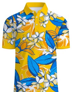 Men's Floral Print Short Sleeve for Shirt Casual Breathable 100% Cotton Knitted Jersey Digital Printed Front Logo Regular Fit - Product Image 1