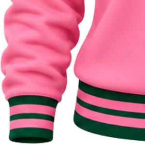 <b>Pink</b> Women Ribbed Crewneck Pullover Sweatshirt Embroidered Graphic Letter <b>Long</b> <b>Sleeve</b> Casual Sorority Style Knit <b>Top</b> - Product Image 5