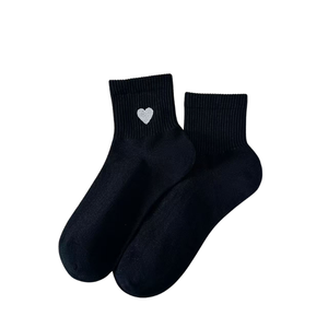 Spring and Summer Fresh College-Style <b>Women's</b> <b>Socks</b> Cotton <b>Socks</b> with Embroidered Hearts Mesh <b>Socks</b> Fashionable Sports - Product Image 5