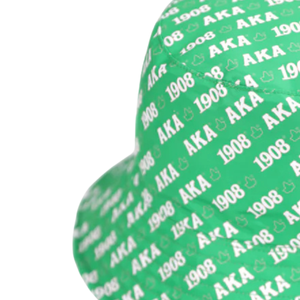 AKA Pink Green White Reversible Bucket <b>Hat</b> Double Sided Embroidered Cotton Fisherman <b>Hat</b> Casual Outdoor Fashion <b>Cap</b> - Product Image 3
