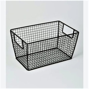 Modern <b>Rectangle</b> Metal Iron Hanging Wall <b>Storage</b> <b>Basket</b> Eco-Friendly Organizer for Flowers Home Sundries Kitchen Bathroom Black - Product Image 4
