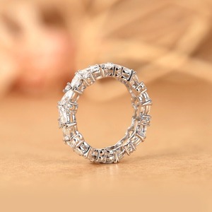 Full Eternity Diamond Band Lab Grown Marquise and Round <b>Stacking</b> <b>Ring</b> in 14K Solid Gold Statement Bridal Jewelry - Product Image 2