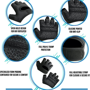 Professional Weightlifting Fingerless Gloves with Neoprene Palm Absorbing Neoprene Gym Gloves for Workout Wear Fitness Gloves - Product Image 5