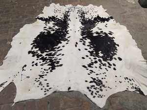 2027 Genuine Cow Skin Leather Full Pelt Hair on Black White Dot Geometric Pattern Breathable Varsity <b>Jacket</b> One Whole Leather - Product Image 1