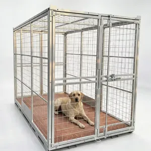 Recinto rectangular de acero para perros, malla galvanizada, suministros de jardín, jaula para mascotas, estilo industrial, valla exterior a prueba de óxido - Product Image 4