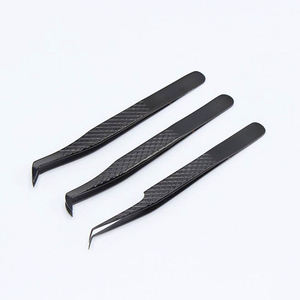 Pinzas de Acero Inoxidable de Color Negro para Extensión de Pestañas, Herramienta de Aislamiento con Punta Puntiaguda, Maquillaje, Arte de Uñas - Product Image 5