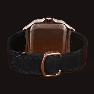 New Luxurious <b>Black</b> Designer Band Round Cut Moissanite Diamond Square Dial Glass Display Analog Wristwatch for <b>Man's</b> - Product Image 4