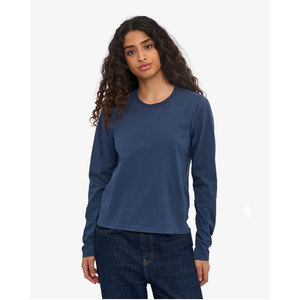Camiseta de Manga Larga para Mujer, Talla Grande, Algodón Preencogido, Blusa Ajustada, Moda Otoñal - Product Image 1
