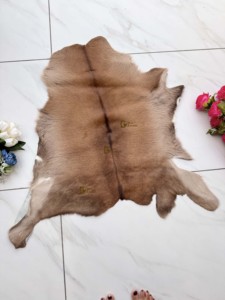Tapis en cuir de vachette vintage style western, tapis blancs et bruns pour salon moderne, décoration scandinave bohème, 100 % cuir de vachette naturel - Product Image 1