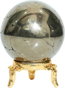 Best Quality Golden Pyrite Wholesale Natural Gemstone <b>Sphere</b> <b>Crystal</b> Ball for Chakra Healing and Display Buy From Aameena Agate - Product Image 2