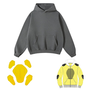 Sudadera con capucha plateada personalizada para hombre con cremallera, sudadera con capucha de Kevlar para motocicleta, para seguridad y estilo al conducir. - Product Image 6