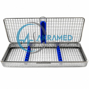 Stainless Steel Sterilization Cassette | 7 Instruments Dental <b>Mesh</b> Tray | Autoclave Disinfection Container Box with Silicone - Product Image 2
