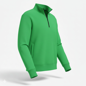Nouveautés 2026 – Sweat-shirt polaire imprimé pour homme, col montant, demi-zip, 100 % coton, teint uni, collection hiver, OEM - Product Image 6