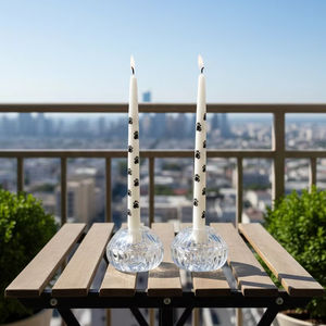 Bulk Paw Print Decorative Handmade Taper <b>Candles</b> for Valentine's Day Birthdays Holiday & Home Decoration (<b>Set</b> of 2) - Product Image 1