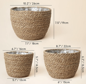 Pots de rangement au sol 24L en jonc de mer sculpté à la main, style rétro, fabriqués au Vietnam, avec poignées, tressés à la main, écologiques et durables - Product Image 6