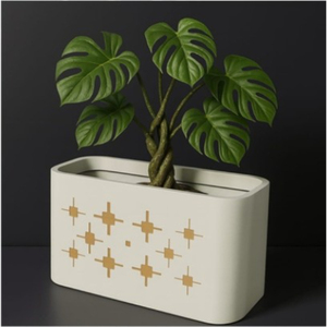 Modern Geometric Fibre Glass Eco-Friendly <b>Vase</b> with Drainage Hole Lightweight & Durable for Indoor/Outdoor Use Minimalist Design - Product Image 1