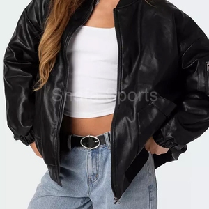 Nouvelle veste en cuir tendance 2026 pour femme, style décontracté, avec fermeture éclair, en cuir véritable, personnalisable avec logo, en vente à prix réduit - Product Image 4