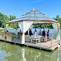 Bateau de fête flottant en aluminium soudé UBI 146, 14x6, moteur essence 150 CV, télécommande à batterie, loisirs