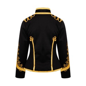 Men's <b>Black</b> <b>Wool</b> Hussar Jacket With Gold Embroidery And Faux Fur Collar Formal Winter <b>Coat</b> For Uniforms - Product Image 2