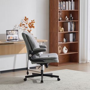 Sedia da Ufficio con Gambe Incrociate, Schienale Reclinabile e Supporto Lombare Dinamico ad Airbag, Seduta Larga e Braccioli Reclinabili per Uso Scrivania - Product Image 4