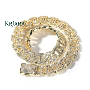 S925 Gold Plated Moissanite Link <b>Chain</b> Necklace Baguette Cut Channel Setting Luxury Unisex Everyday Wear - Product Image 2