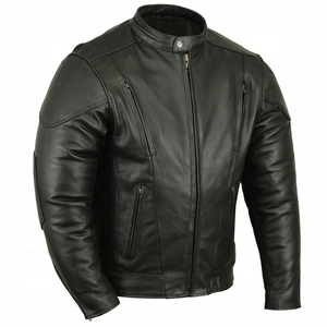 Nueva Chaqueta de Cuero Sialkot, Chaqueta de Motocicleta de Invierno con Cierre de Cremallera y Decoración con Patrones, Chaqueta de Cuero y Lona para Hombre y Mujer - Product Image 4