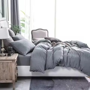 Nouvelle conception, couleur unie, luxe, lavable, ensemble de literie en coton 3 pièces, housse de couette moderne pour chambre à coucher - Product Image 3