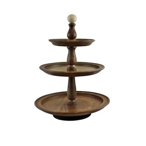Rustic Wooden Cake <b>Stand</b> with Pedestal Base for Cakes <b>Cupcakes</b> Pastries Desserts Wedding Events and Kitchen Display - Product Image 1