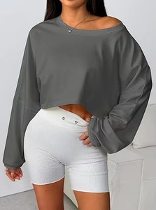 Sweat-shirt à col rond pour femme en gros, logo personnalisé, fabricant OEM, fournisseur de vêtements streetwear en molleton de coton épais de qualité supérieure - Product Image 4