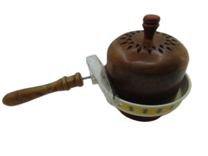 Quemador de Incienso Circular de Metal Plateado Hecho a Mano con Recubrimiento en Polvo, Bandeja Recolectora de Ceniza, Soporte Decorativo para Dhoop - Product Image 3