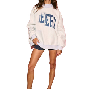 Sweat-shirt surdimensionné réversible à manches longues pour femme, doublé, avec logo personnalisé et lettres appliquées, imprimé, 100 % coton, idéal pour l'hiver - Product Image 5