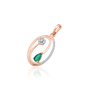 Collar con Colgante de Diamante Natural de 0.10 Quilates, Corte Brillante Redondo, Color H-I, Claridad VS-SI, Oro Sólido, Clásico Solitario para Mujer - Product Image 3