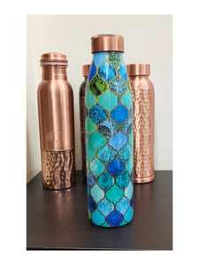 Dr. Botella de Agua Portátil de Gran Capacidad, Estilo Americano, Personalizada, Ecológica, con Tapa, Diseño Choice Meena Print Copper, para el Hogar y Comedor - Product Image 5