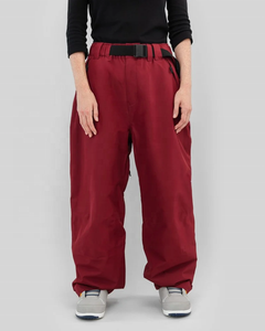 Pantalon de ski imperméable rouge pour homme avec cordon de serrage et isolation synthétique pour activités hivernales en plein air - Product Image 3