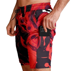 กางเกงวิ่งผ้าแคนวาสคุณภาพสูง ทรงเข้ารูป ผลิตตามสั่ง OEM ระบายอากาศได้ดี น้ำหนักเบา โพลีเอสเตอร์ สำหรับผู้ชาย แบบซับลิเมชั่น - Product Image 2