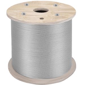 Cavo in acciaio inossidabile T304 da 1/4 di pollice, 200FT, 7x19 con anima rinforzata per ringhiere di coperta aeronautiche, recinzioni e sistemi di ringhiere a cavo - Product Image 1